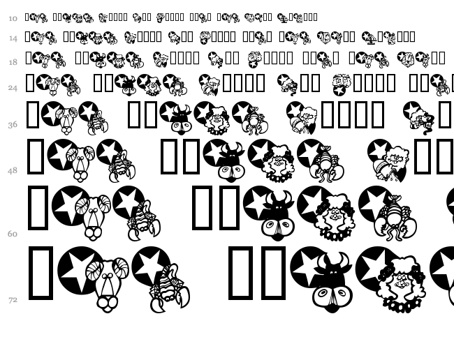 KR New Astro font waterfall
